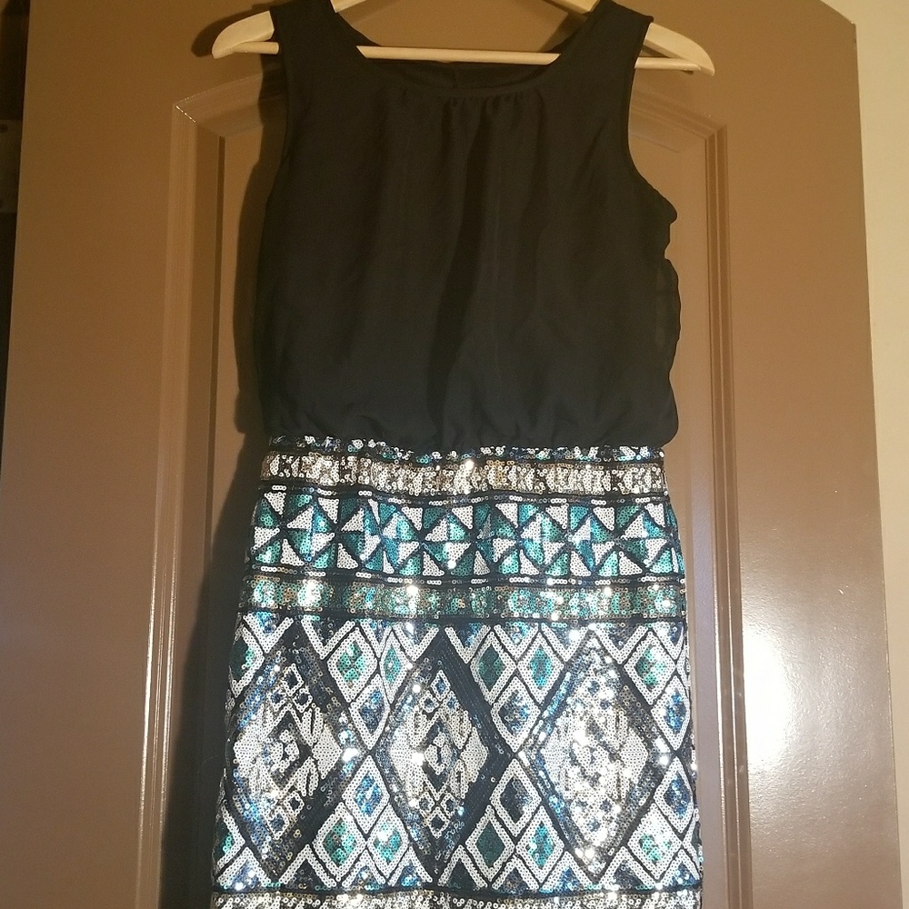 Black sequined dress